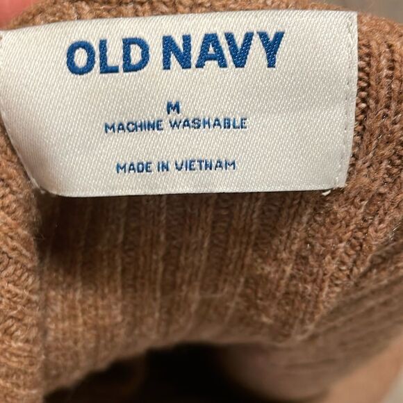 Old navy women’s long sleeve soft ribbed top brown sweater blouse size medium - Picture 6 of 9